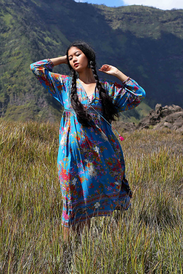 Bella Bell Sleeves Maxi Dress - Plum