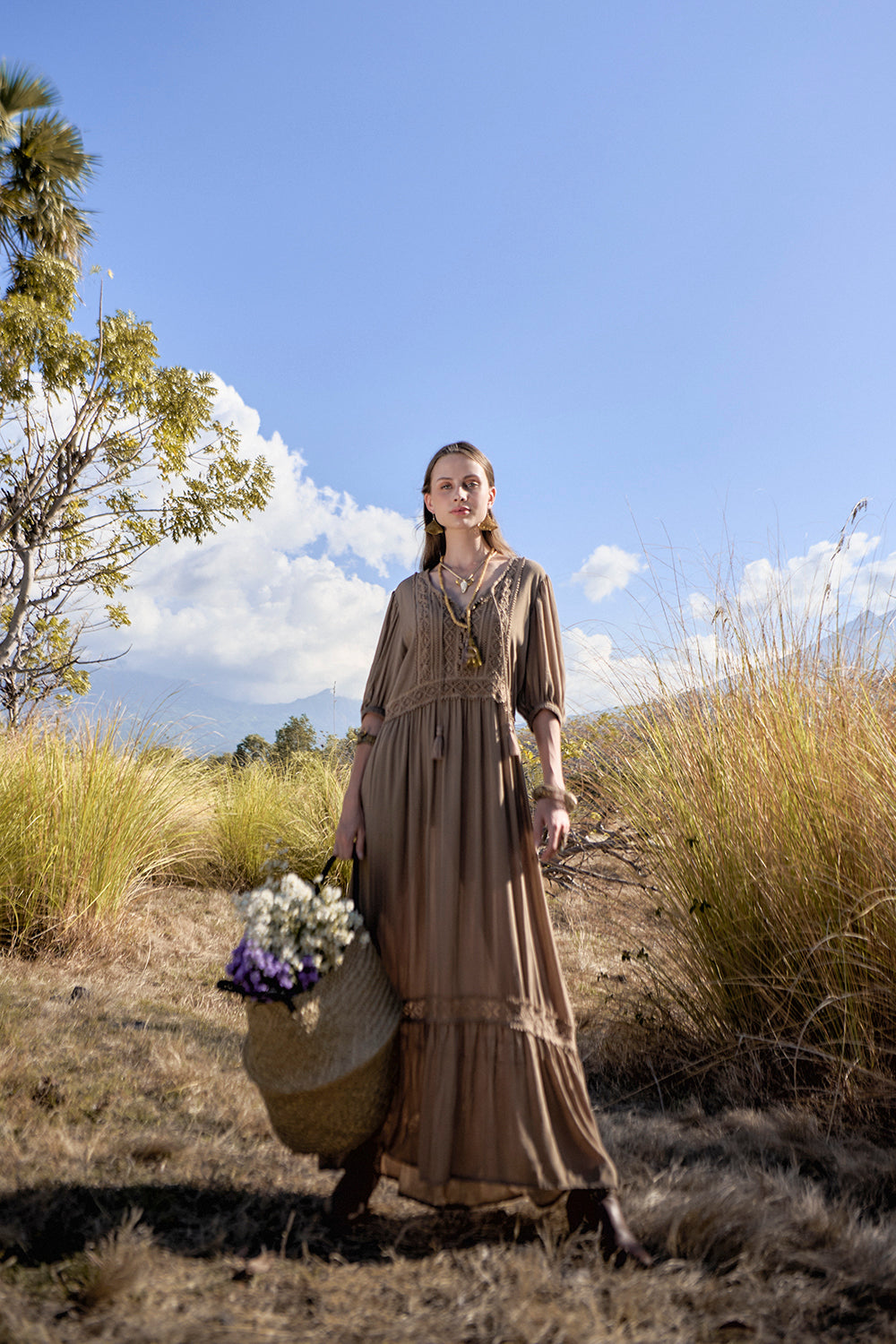 Vivianne Boho Dress - Desert Sand - The Fields of Gold by Tulle and Batiste