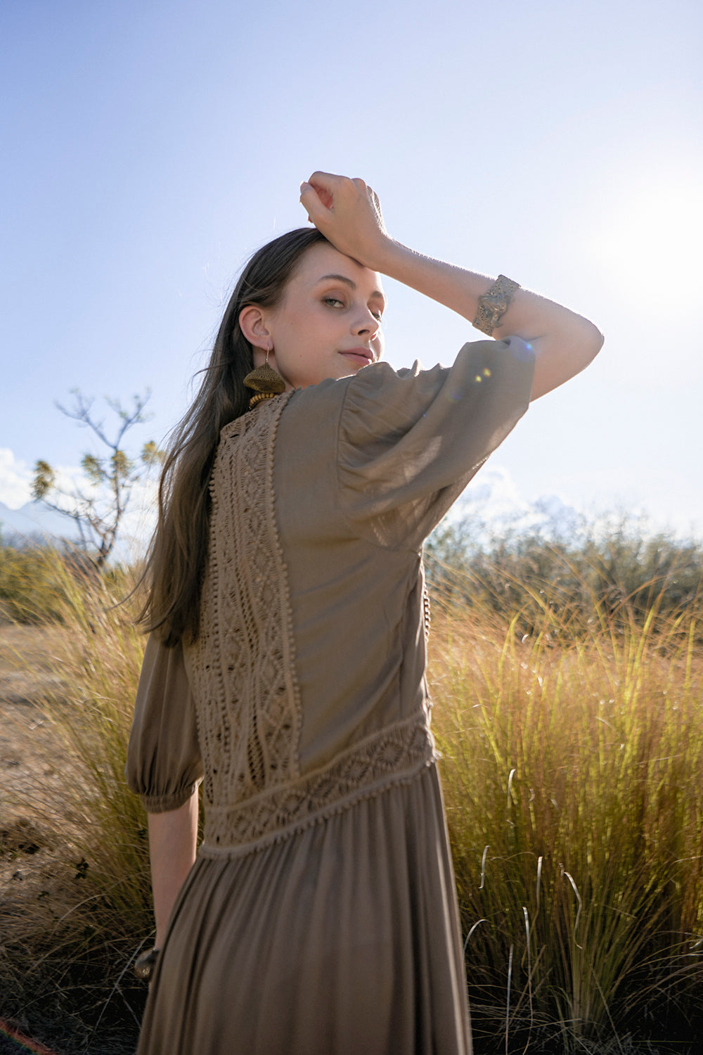 Vivianne Boho Dress - Desert Sand - The Fields of Gold by Tulle and Batiste