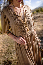 Vivianne Boho Dress - Moss