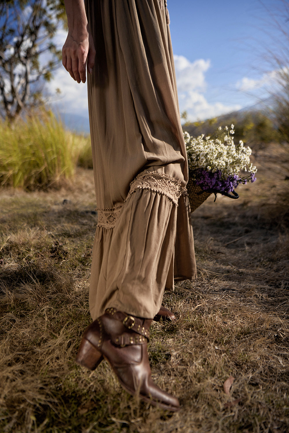 Vivianne Boho Dress - Desert Sand - The Fields of Gold by Tulle and Batiste