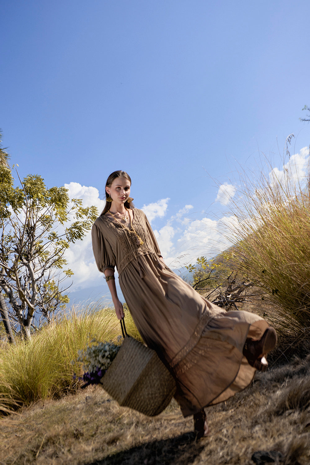 Vivianne Boho Dress - Desert Sand - The Fields of Gold by Tulle and Batiste