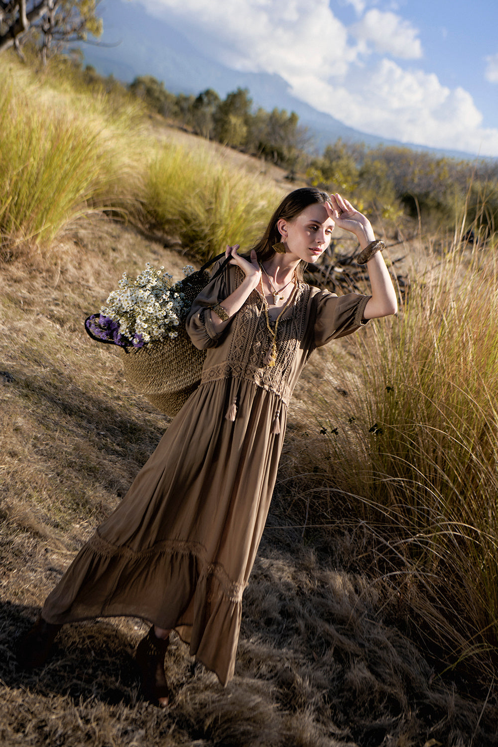 Vivianne Boho Dress - Desert Sand - The Fields of Gold by Tulle and Batiste