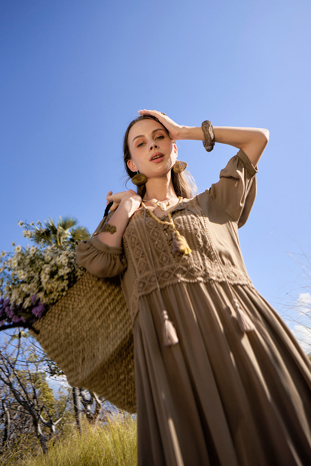 Vivianne Boho Dress - Desert Sand - The Fields of Gold by Tulle and Batiste