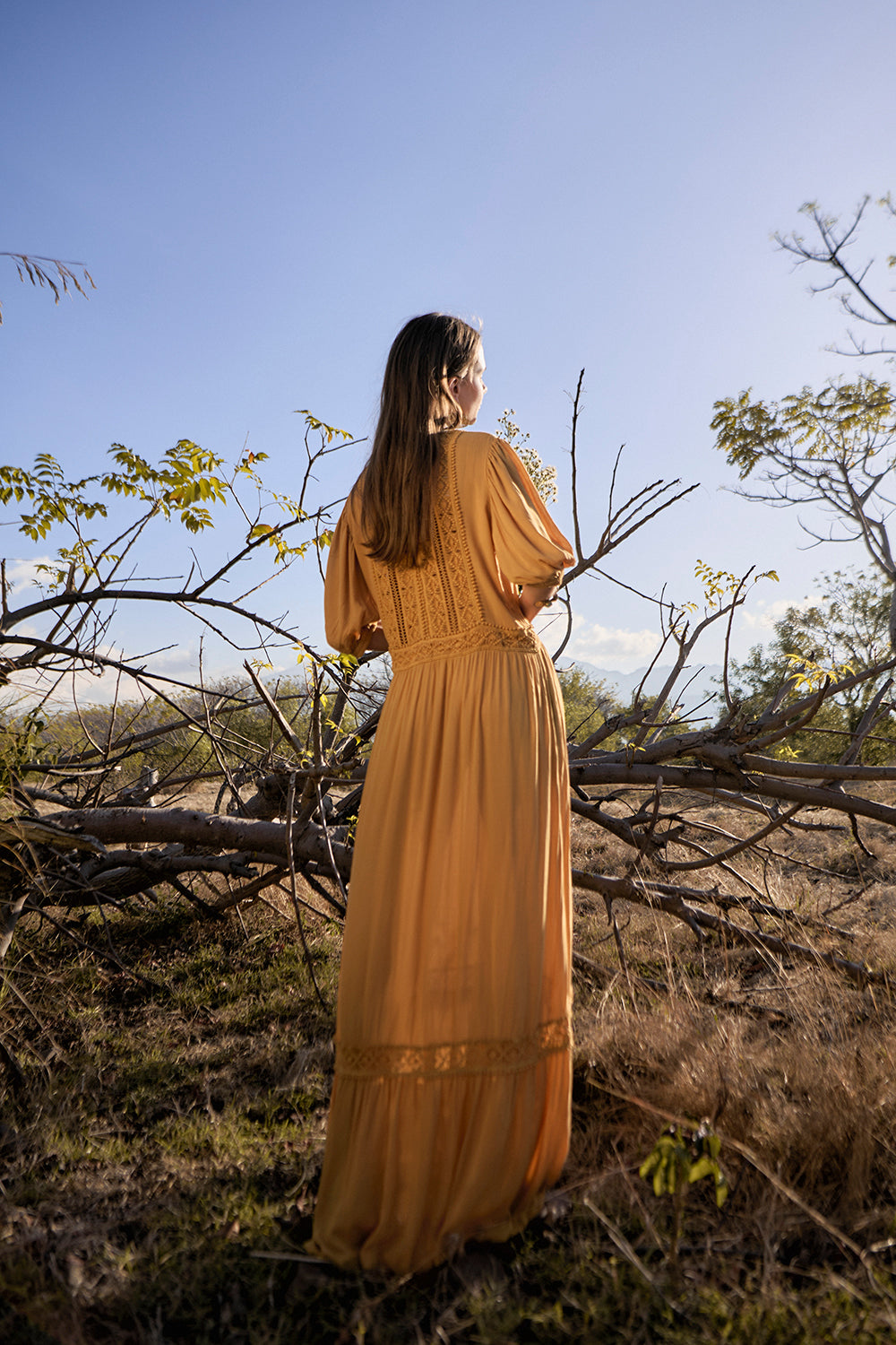 Vivianne Boho Dress - Saffron Gold - The Fields of Gold by Tulle and Batiste